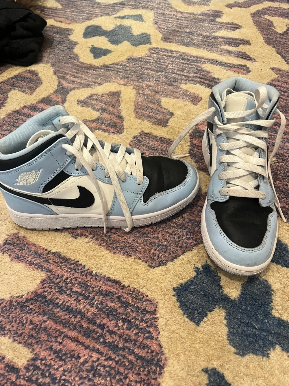 Nike Kids Light Blue Black and White High-Top Sneakers